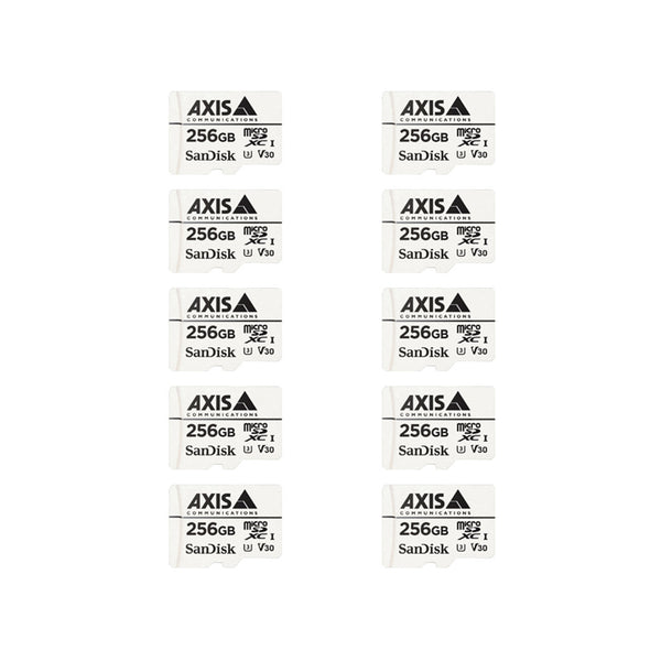 AXIS Surveillance microSDXC Card 256 GB (10-Pack), V30/U3, Edge Storage – 02021-021