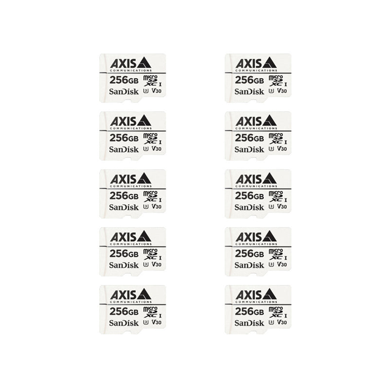 AXIS Surveillance microSDXC Card 256 GB (10-Pack), V30/U3, Edge Storage – 02021-021