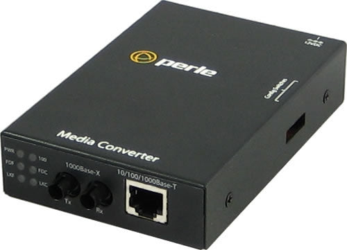 Perle S-1110-S2ST70 Gigabit Ethernet Standalone Media & Rate Converter, RJ45 to ST Single Mode 70km