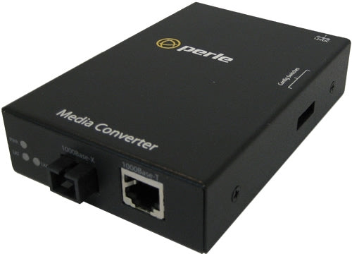 Perle S-1000-S1SC80U Gigabit Ethernet Standalone Media Converter, 1000BT RJ45 to 1000BBX SC Single Mode, 80km