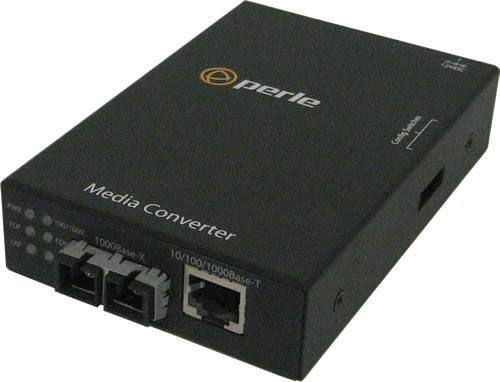 Perle S-1110-S2SC160 Gigabit Ethernet Standalone Media & Rate Converter, RJ45 to SC, 160km