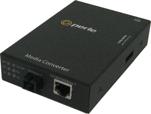 Perle S-1110-S1SC40U Gigabit Ethernet Media & Rate Converter | RJ45 to SC Single Mode (40 km)