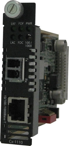 Perle C-1110-S2LC70 10/100/1000 Rate Converting Media Converter Module – RJ45 to 1000BZX LC, 70km