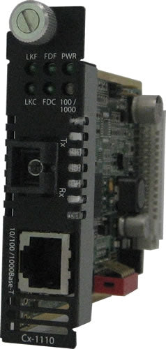 Perle CM-1110-S1SC20D Gigabit Ethernet Media & Rate Converter Module, RJ45 to SC, 20 km, Managed/Unmanaged