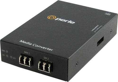 Perle S-1000MM-S2LC40 Gigabit Fiber to Fiber Media Converter – 1000Base-SX MMF LC to 1000Base-EX SMF LC, 40 km