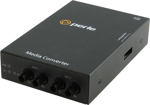 Perle S-1000MM-S2ST120 Gigabit Fiber to Fiber Media Converter – ST, 850nm MM to 1550nm SM, 120km