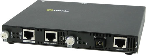 Perle SMI-100-S1SC40D Fast Ethernet Managed Media Converter, Single Fiber SC, 40km