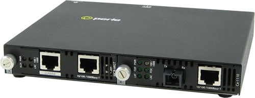 Perle SMI-1110-S1SC10D Gigabit Ethernet IP Managed Media & Rate Converter – RJ45 to SC Single Fiber 10km