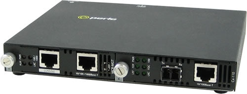 Perle SMI-110-S2LC40 Fast Ethernet IP Managed Media & Rate Converter – 100BTX RJ45 to 100BEX 1310nm Single Mode LC (40km)