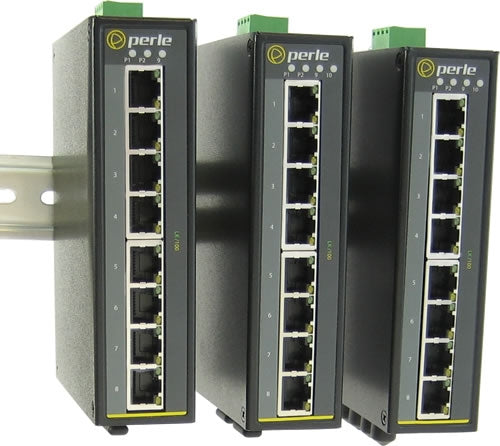 Perle IDS-108F-DS2SC120 Industrial Ethernet Switch – 8 RJ45 + 2 SC Fiber Ports (120 km)