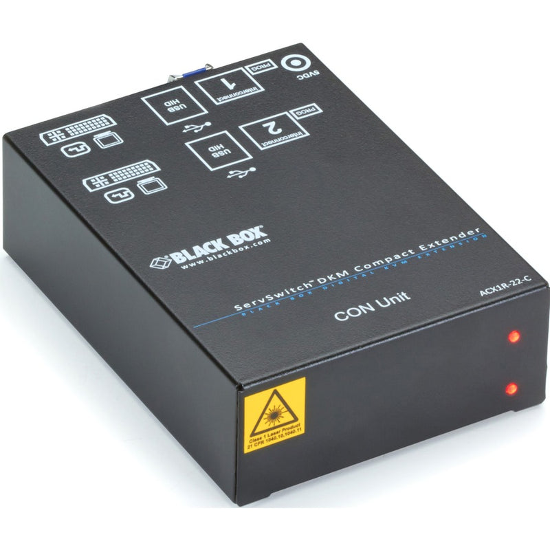 Black Box Compact Kvm Extender Receiver - Dual Dvi-D, (4) Usb Hid, (2) Catx, Gsa, Taa