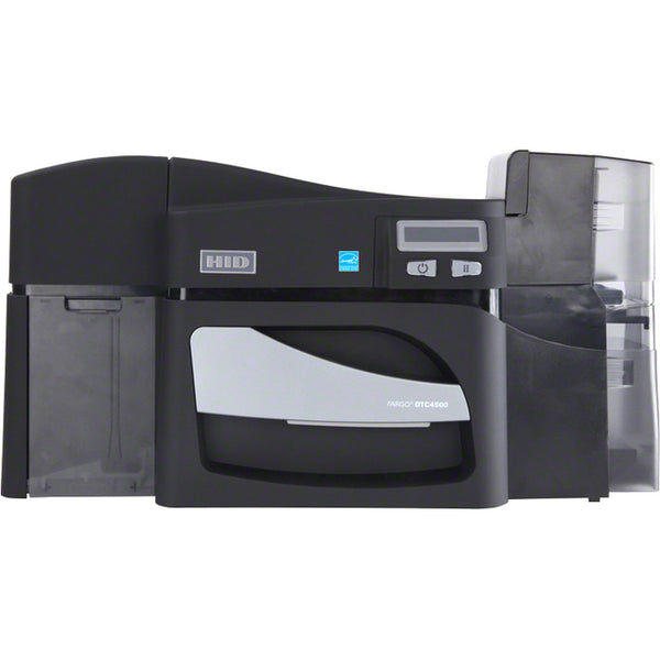 HIP Fargo DTC4500E Single Sided ID Card Printer/Encoder – 300 dpi – Color – Fast Ethernet & USB – LCD Display