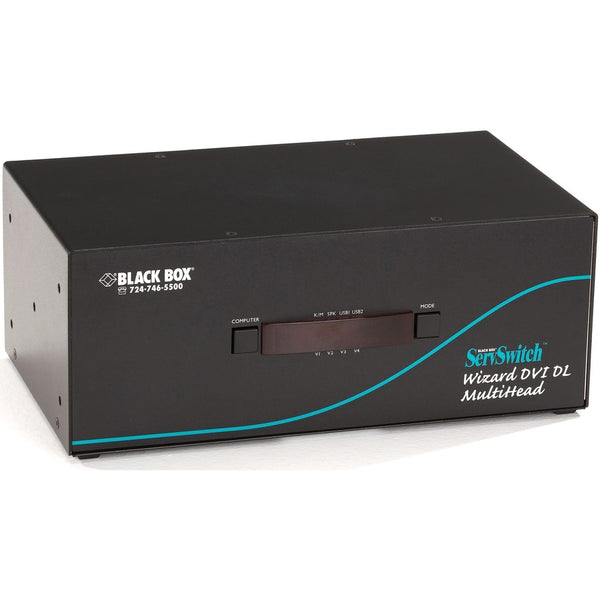 Black Box Kvm Switch - Tri-Head, Dvi-D Dual-Link, Usb True Emulation, Audio, 4-Port , Gsa,