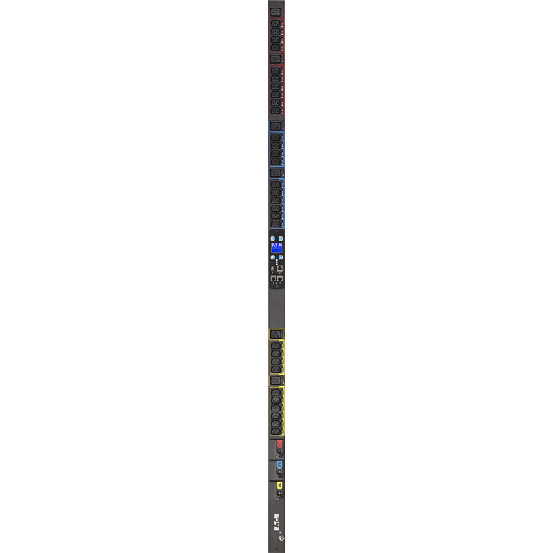 Eaton Metered Input rack PDU, 0U, L15-30P input, 8.64 kW max, 200-240V, 24A, 10 ft cord, Three-phase, Outlets: (30) C13 Outlet grip, (6) C19 Outlet grip Eaton Corporation