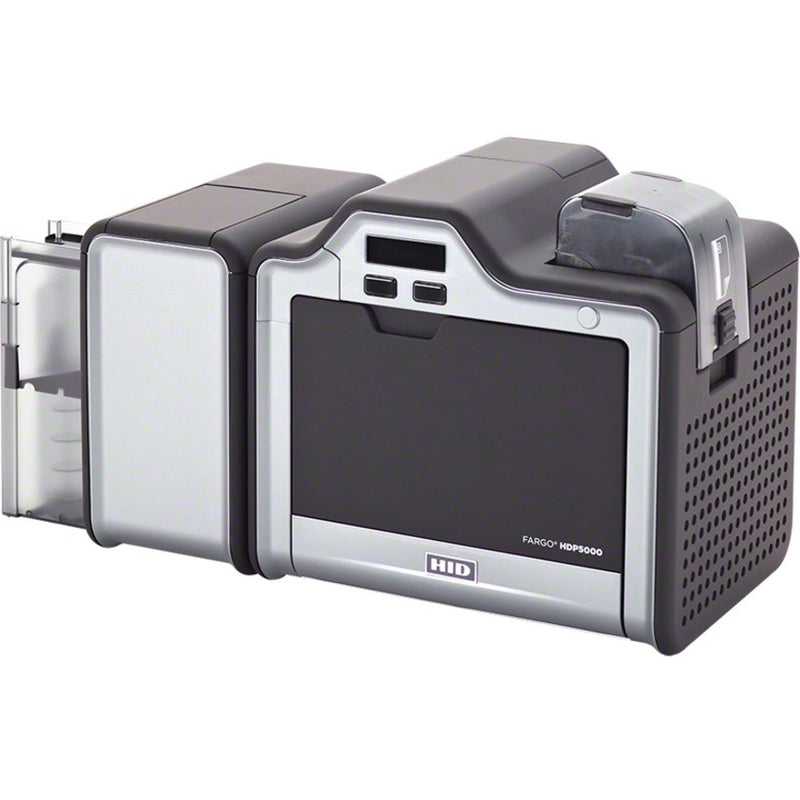 HID Fargo HDP5000 Single Sided ID Card Printer – Dye Sublimation/Thermal Transfer, 300 dpi, 24-Second Color, Ethernet & USB