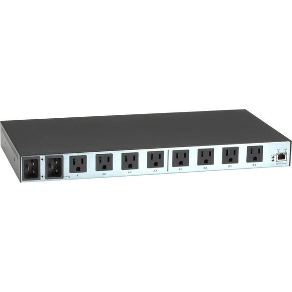 Black Box Horizontal Rackmount Remote Power Manager - 100-120-Vac, Dual-Circuit, 15-Amp, (