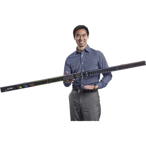 Eaton Metered Input rack PDU, 0U, 309-460P9 input, 17.3 kW max, 200-240V, 48A, 6 ft cord, Three-phase, Outlets: (48) C13, (12) C19 Eaton Corporation