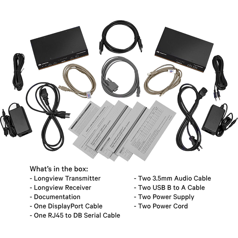 Vertiv Avocent LongView LV5020 KVM Extender – Dual DisplayPort, USB, Audio, CATx | 4K 30Hz | 150m/500ft