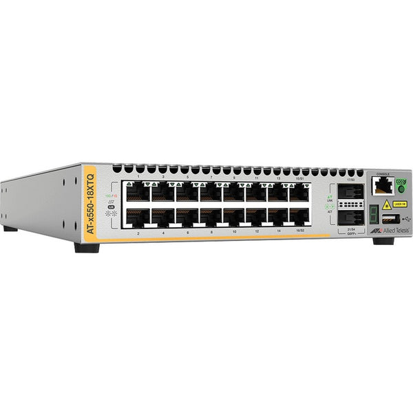 Allied Telesis AT-X550-18XTQ-10 16-Port 10G Stackable Layer 3 Switch with 2x40G QSFP+