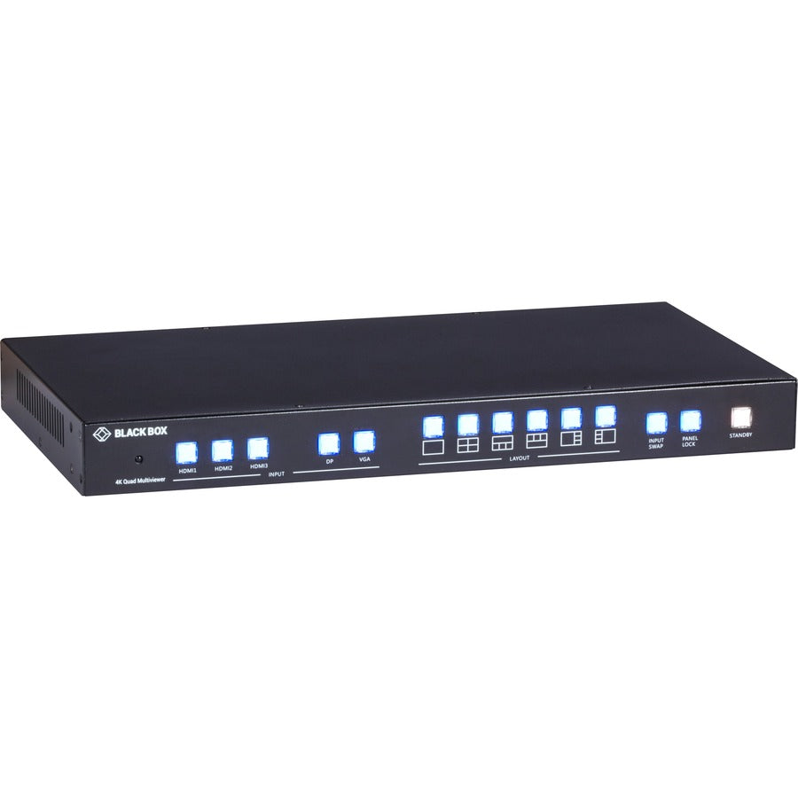 Black Box Quad Multiviewer - 4K60, Hdmi, Displayport, Vga, 5X1 – Avendor