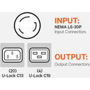 Vertiv Geist VP8941 Switched Rack PDU 30A 208V 0U (20) C13 & (4) C19 L6-30P