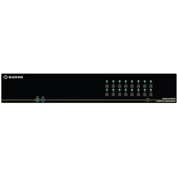 Black Box Secure Kvm Switch,Niap 3.0 Certified-16-Port,Single-Monitor,Dvi-I,Ps2,Usb,Audio,