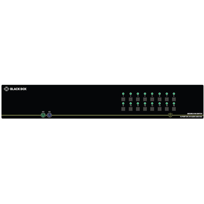 Black Box Secure Kvm Switch,Niap 3.0 Certified-16-Port,Single-Monitor,Dvi-I,Ps2,Usb,Audio,