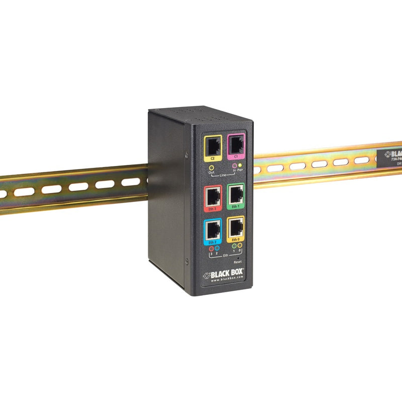 Black Box Industrial Ethernet Extender Multi-Drop Unit - G-Shdsl 2-Wire, 15-Mbps, Gsa, Taa