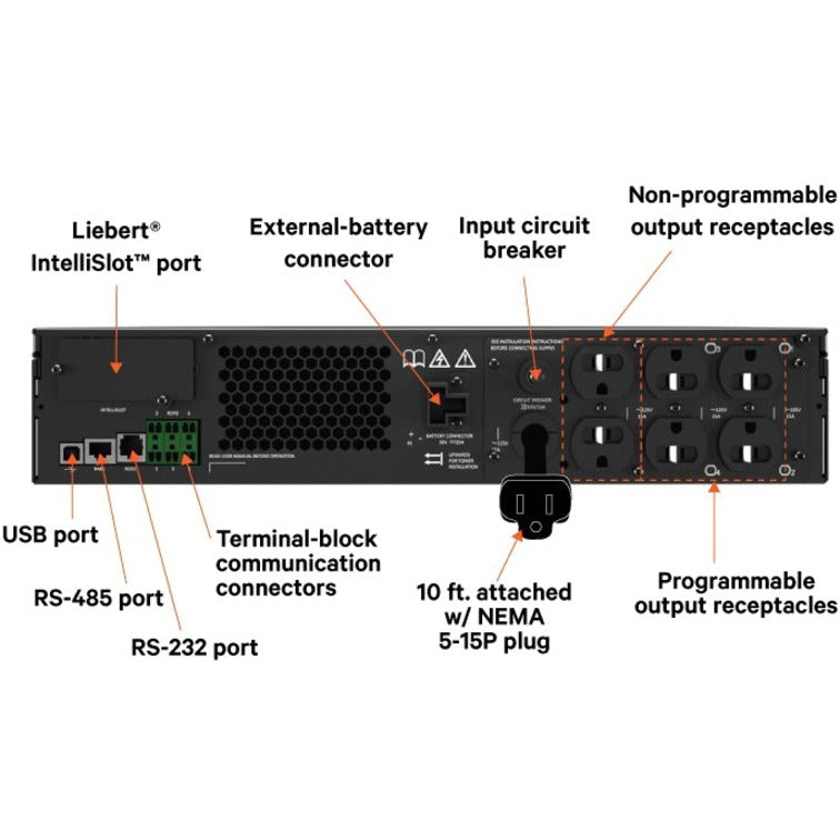 Vertiv Liebert GXT5 2000VA 120V Online UPS with SNMP/Webcard | Rack/Tower | 2U