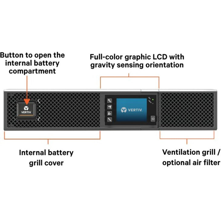 Vertiv Liebert GXT5 2000VA 120V Online UPS with SNMP/Webcard | Rack/Tower | 2U