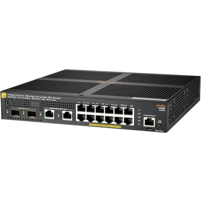 HPE Aruba 2930F 12G PoE+ 2G/2SFP+ Managed Layer 3 Switch (JL693A