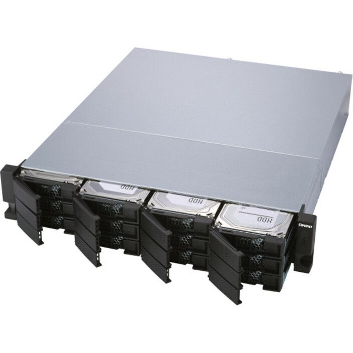 QNAP TL-R1200S-RP 12-Bay Rackmount JBOD Storage Enclosure with Redundant Power Supply – SATA 6Gb/s, Mini-SAS, 2U