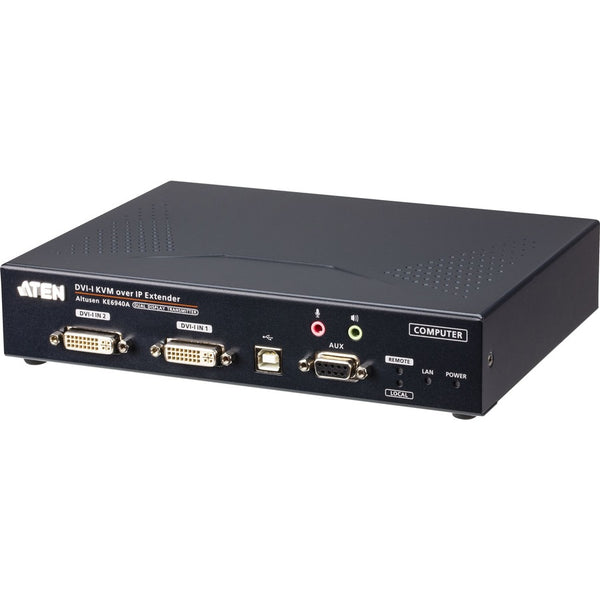 USB SINGLE LINK DVI-I DUAL DISPLAY KVM OVER IP TRANSMITTER WITH AUDIO & SERIAL