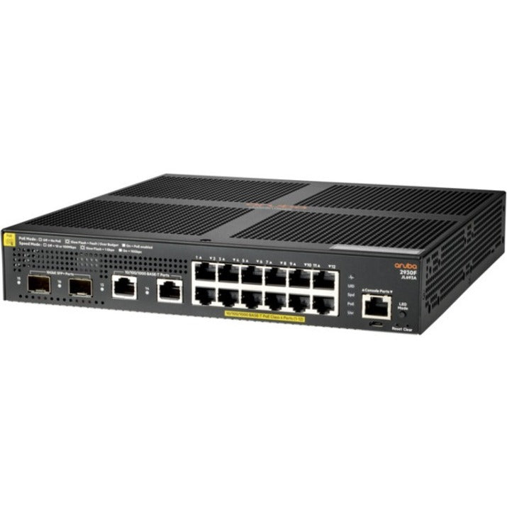 HPE Aruba 2930F 12G PoE+ 2G/2SFP+ Layer 3 Managed Switch (JL693A