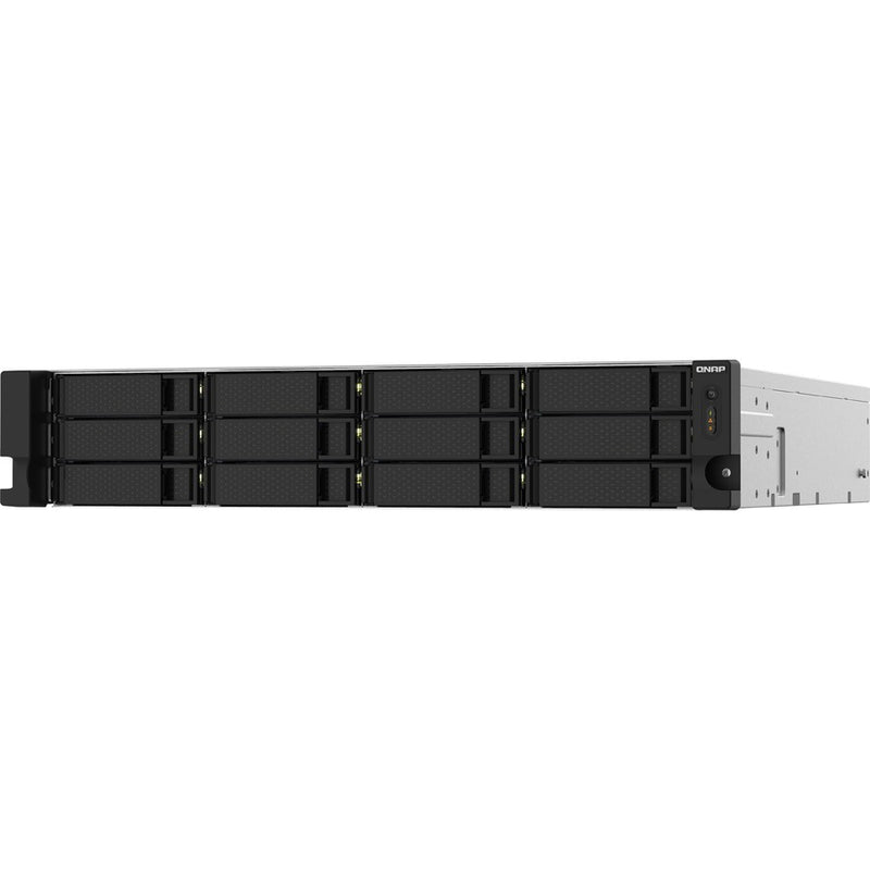 QNAP TS-1232PXU-RP-4G 12-Bay Rackmount NAS with Quad-Core 1.7GHz CPU, Dual 10GbE SFP+, Dual 2.5GbE, and Redundant PSU