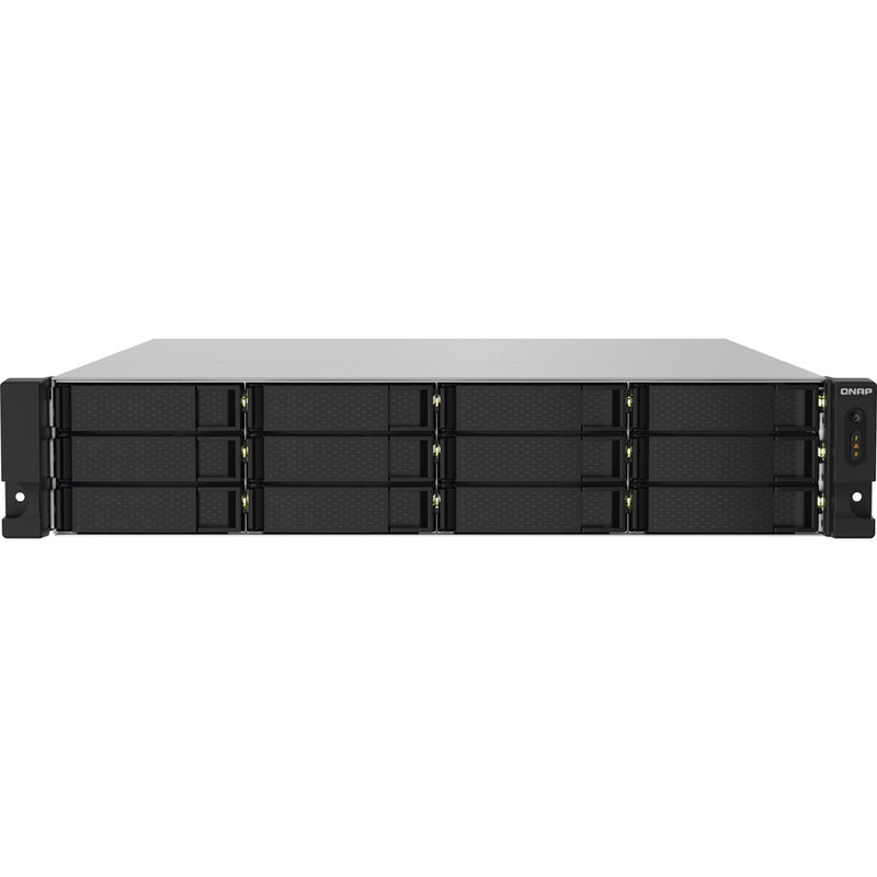 QNAP TS-1232PXU-RP-4G 12-Bay Rackmount NAS with Quad-Core 1.7GHz CPU, Dual 10GbE SFP+, Dual 2.5GbE, and Redundant PSU