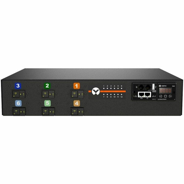 Vertiv Geist NS30212 Switched rPDU 50A 208V DELTA 14.4kW 12-Outlets Horizontal | C13/C19 | 10ft Cord | Black