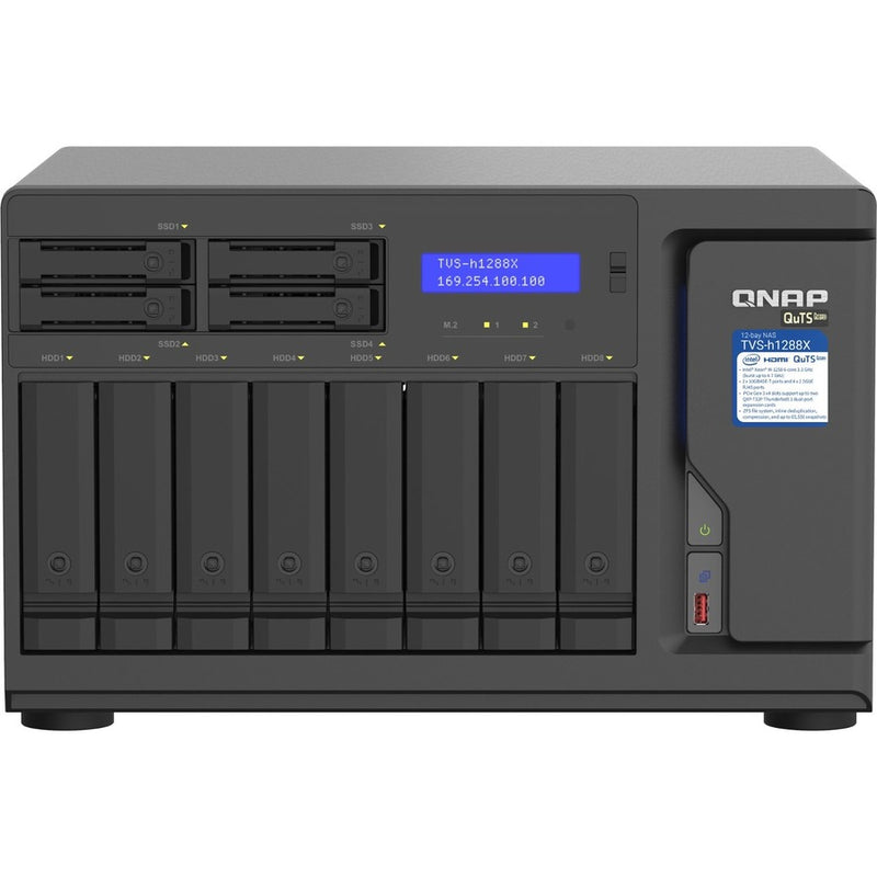 QNAP TVS-H1288X-W1250-16G SAN/NAS Storage System – Intel Xeon W, 16GB DDR4, 12-Bay Tower