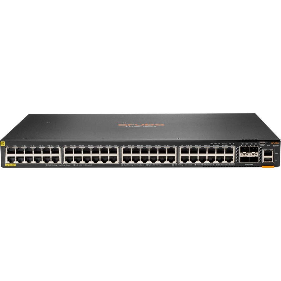 HPE Aruba CX 6300F 48-Port PoE+ Switch with 4 x 50G SFP56 (JL665A ...
