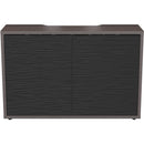 C3 SERIES HPL WOODKIT, 2 BAY, 32 INCHES HIGH, ASIAN NIGHT WITH BLACK METALWAVE D