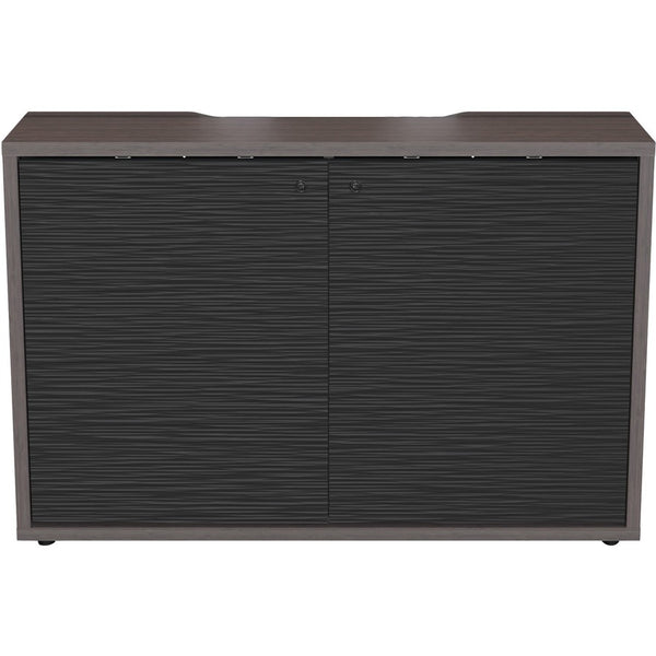 C3 SERIES HPL WOODKIT, 2 BAY, 32 INCHES HIGH, ASIAN NIGHT WITH BLACK METALWAVE D