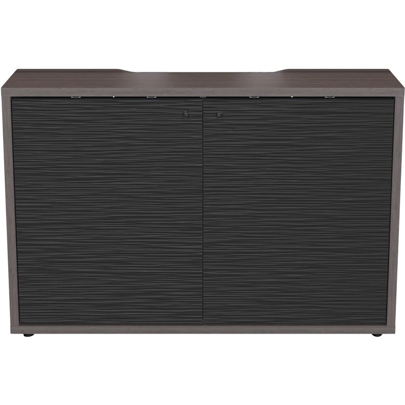 C3 SERIES HPL WOODKIT, 2 BAY, 32 INCHES HIGH, ASIAN NIGHT WITH BLACK METALWAVE D