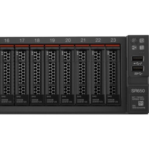 Lenovo ThinkSystem SR650 7X06A0NDNA 2U Rack Server - 1 x Intel Xeon Silver 4208 2.10 GHz - 32 GB RAM - 12Gb/s SAS, Serial ATA/600 Controller