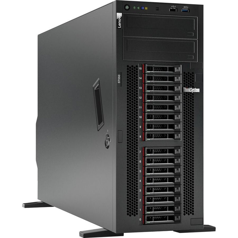 Lenovo ThinkSystem ST550 7X10A0DUNA 4U Tower Server - 1 x Intel Xeon Silver 4216 2.10 GHz - 32 GB RAM - Serial ATA/600 Controller