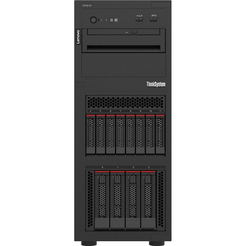 Lenovo ThinkSystem ST250 V2 7D8FA00WNA Tower Server - 1 x Intel Xeon E-2334 3.40 GHz - 16 GB RAM - SATA/600 - Gigabit Ethernet - 300W PSU