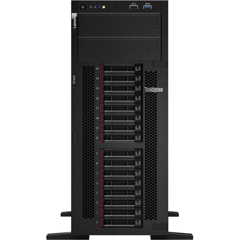 Lenovo ThinkSystem ST550 7X10A0EGNA 4U Tower Server – 1 x Intel Xeon Silver 4208 2.10GHz – 32GB RAM – 12Gb/s SAS, SATA Controller