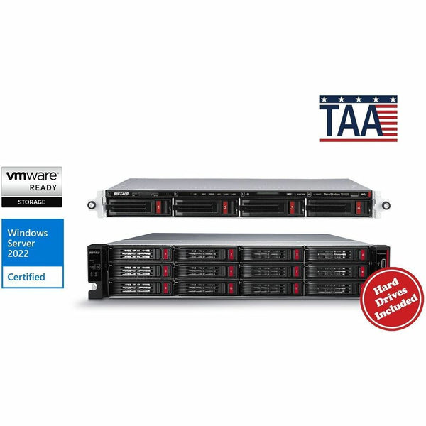 BUFFALO TeraStation 51220 12-Bay 64TB (4x16TB) Business Rackmount NAS Storage Hard Drives Included Buffalo Americas, Inc