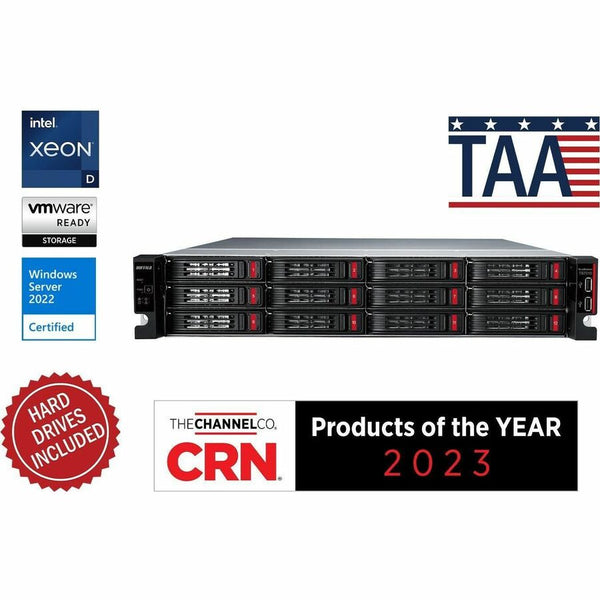 BUFFALO TeraStation 12-Bay 71210 96TB (12x8TB) High-Performance Rackmount NAS Hard Drives Included Buffalo Americas, Inc
