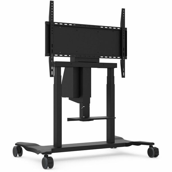 Electric Height Adjustable Mobile Cart With Smooth Motorized Lift, Laptop Tray,