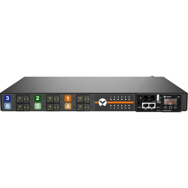 Vertiv Geist GU30203 Switched Rack PDU, 1U, 3-Phase 32A, 12x C13/C19 Outlets